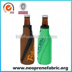 Neoprene Beer Bottle Cooler Bag with Inclined Zipper